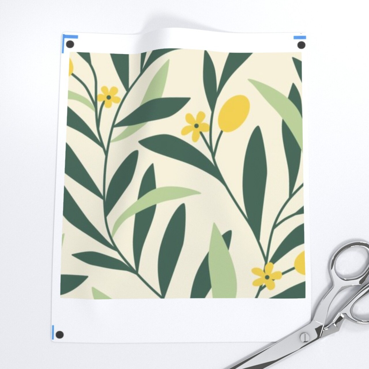 Green Yellow Botanical Garden Floral Nature Abstract Olive Medium Scale Custom Removable Wallpaper by Spoonflower Peel & Stick Wallpaper 2FT Wide